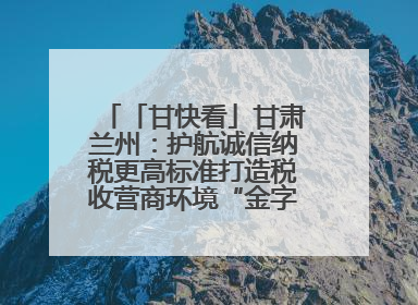「甘快看」甘肃兰州：护航诚信纳税更高标准打造税收营商环境“金字招牌”