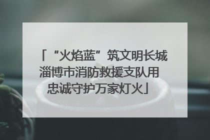 “火焰蓝”筑文明长城 淄博市消防救援支队用忠诚守护万家灯火