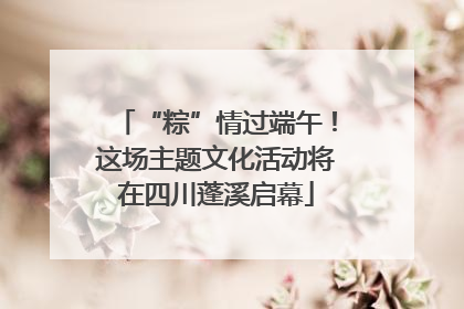 “粽”情过端午！这场主题文化活动将在四川蓬溪启幕