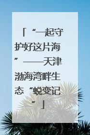 “一起守护好这片海”——天津渤海湾畔生态“蜕变记”