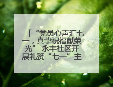 “党员心声汇七一，真挚祝福献荣光” 永丰社区开展礼赞“七一”主题党日活动