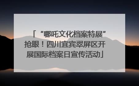 “哪吒文化档案特展”抢眼！四川宜宾翠屏区开展国际档案日宣传活动