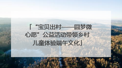 “宝贝出村——圆梦微心愿”公益活动带领乡村儿童体验端午文化