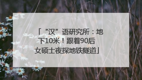 “汉”语研究所：地下10米！跟着90后女硕士夜探地铁隧道