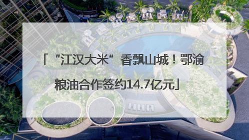“江汉大米”香飘山城！鄂渝粮油合作签约14.7亿元