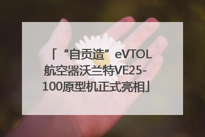 “自贡造”eVTOL航空器沃兰特VE25-100原型机正式亮相