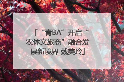 “青BA”开启“农体文旅商”融合发展新境界 戴美玲