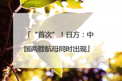 “首次”！日方：中国两艘航母同时出现