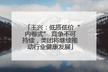 王兴：低质低价“内卷式” 竞争不可持续，美团将继续推动行业健康发展