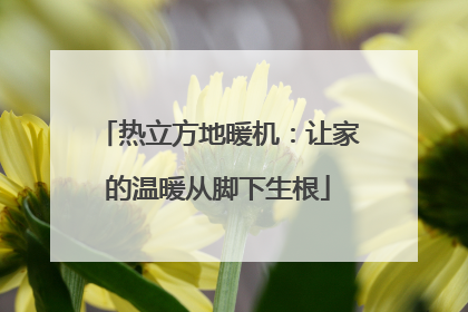 热立方地暖机：让家的温暖从脚下生根