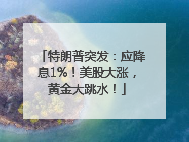 特朗普突发：应降息1%！美股大涨，黄金大跳水！