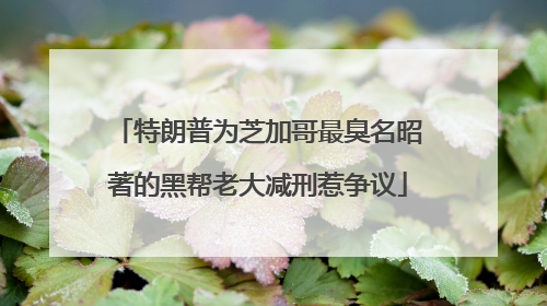 特朗普为芝加哥最臭名昭著的黑帮老大减刑惹争议