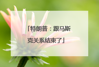特朗普：跟马斯克关系结束了
