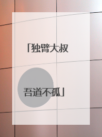 独臂大叔 吾道不孤