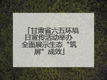 甘肃省六五环境日宣传活动举办 全面展示生态“筑屏”成效