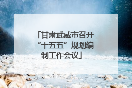甘肃武威市召开“十五五”规划编制工作会议