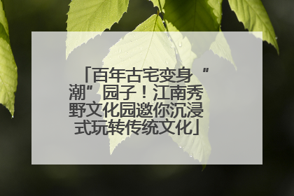 百年古宅变身“潮”园子！江南秀野文化园邀你沉浸式玩转传统文化