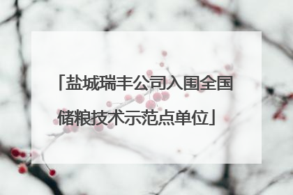 盐城瑞丰公司入围全国储粮技术示范点单位
