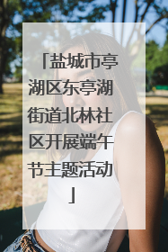 盐城市亭湖区东亭湖街道北林社区开展端午节主题活动