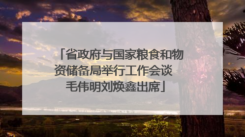 省政府与国家粮食和物资储备局举行工作会谈 毛伟明刘焕鑫出席