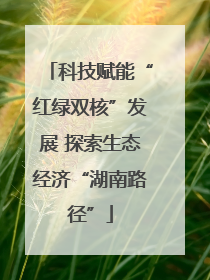 科技赋能“红绿双核”发展 探索生态经济“湖南路径”