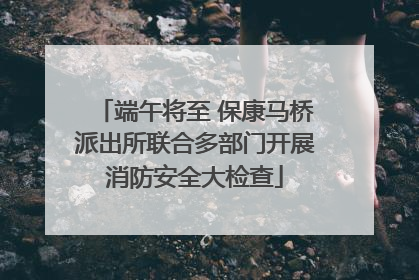 端午将至 保康马桥派出所联合多部门开展消防安全大检查