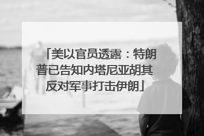 美以官员透露：特朗普已告知内塔尼亚胡其反对军事打击伊朗