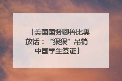 美国国务卿鲁比奥放话：“狠狠”吊销中国学生签证