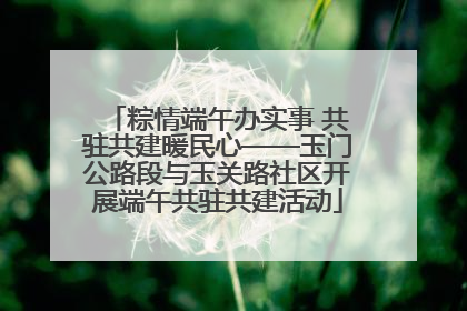 粽情端午办实事 共驻共建暖民心——玉门公路段与玉关路社区开展端午共驻共建活动