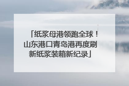 纸浆母港领跑全球！山东港口青岛港再度刷新纸浆装箱新纪录