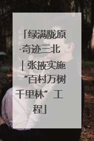 绿满陇原·奇迹三北｜张掖实施“百村万树千里林”工程
