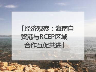 经济观察：海南自贸港与RCEP区域合作互促共进