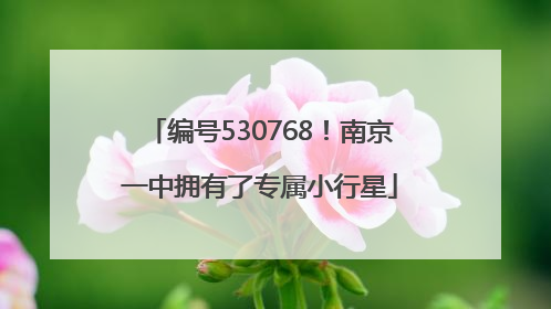 编号530768！南京一中拥有了专属小行星