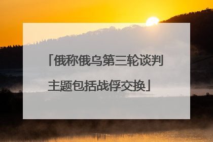 俄称俄乌第三轮谈判主题包括战俘交换