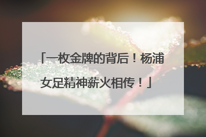 一枚金牌的背后！杨浦女足精神薪火相传！