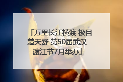 万里长江横渡 极目楚天舒 第50届武汉渡江节7月举办