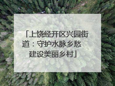 上饶经开区兴园街道：守护水脉乡愁 建设美丽乡村