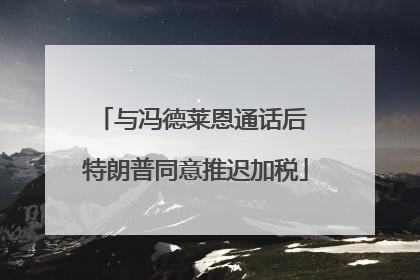 与冯德莱恩通话后 特朗普同意推迟加税