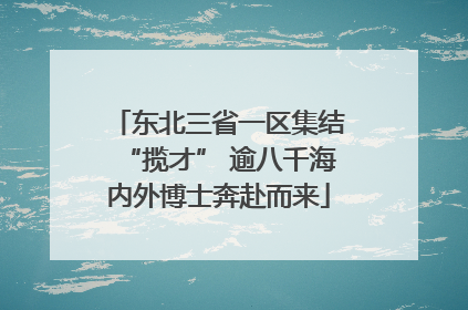 东北三省一区集结“揽才” 逾八千海内外博士奔赴而来