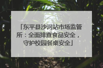 东平县沙河站市场监管所：全面排查食品安全，守护校园餐桌安全