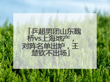 乒超男团山东魏桥vs上海地产，对阵名单出炉，王楚钦不出场