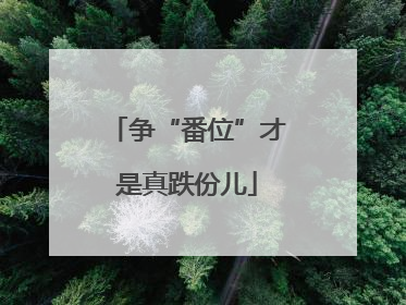 争“番位”才是真跌份儿