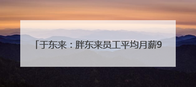 于东来：胖东来员工平均月薪9000元，年假不低于40天