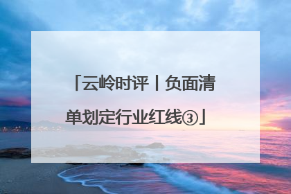 云岭时评丨负面清单划定行业红线③