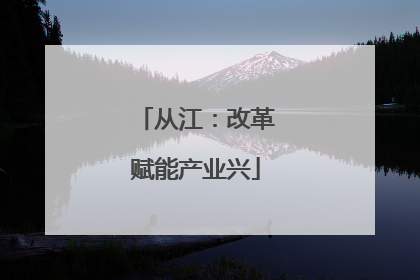 从江：改革赋能产业兴