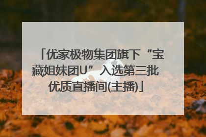 优家极物集团旗下“宝藏姐妹团U”入选第三批优质直播间(主播)