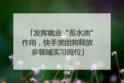 发挥就业“蓄水池”作用，快手美团将释放多领域实习岗位