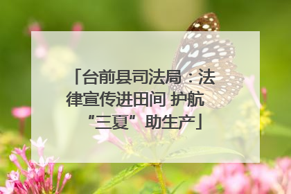 台前县司法局：法律宣传进田间 护航“三夏”助生产