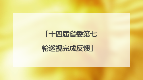 十四届省委第七轮巡视完成反馈