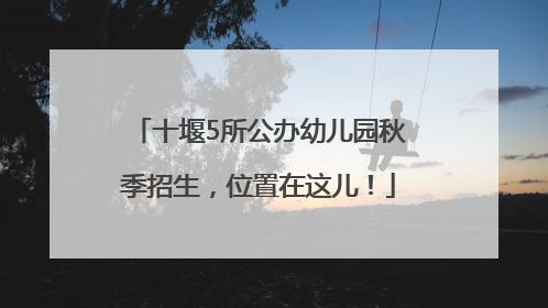 十堰5所公办幼儿园秋季招生，位置在这儿！